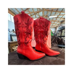 Wild Pair Red Western Boots size 7
